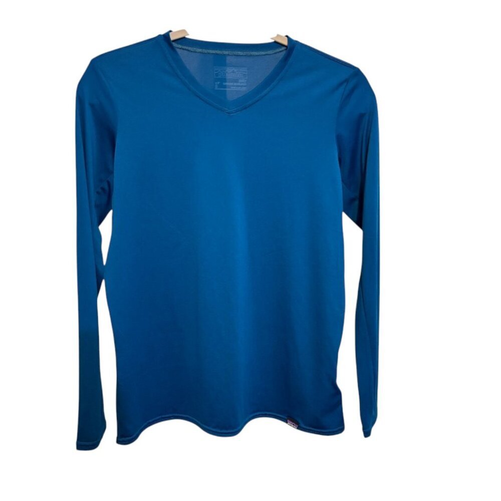 Patagonia Capilene BaseLayer Long Sleeve V Neck Blue Top